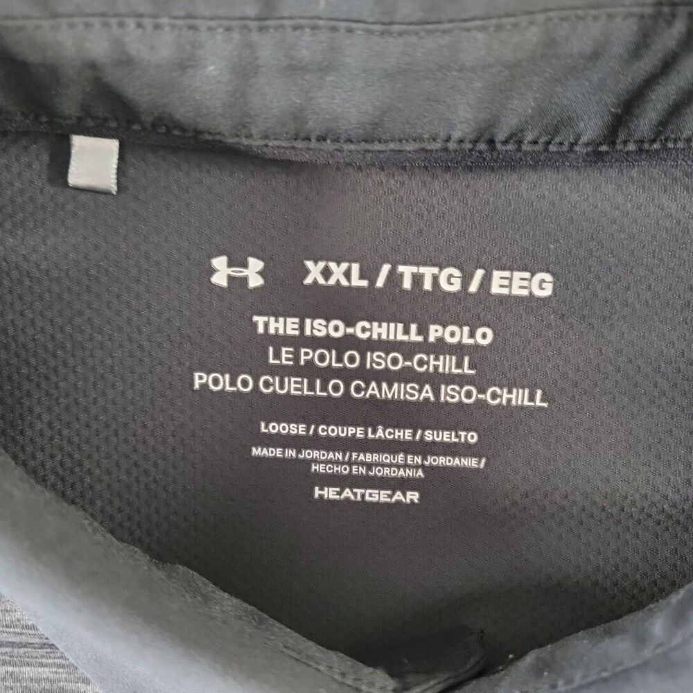 Under Armour Mens XXL Iso-Chill Golf Polo Shirt Gray Heather Space Dye - Picture 3 of 7